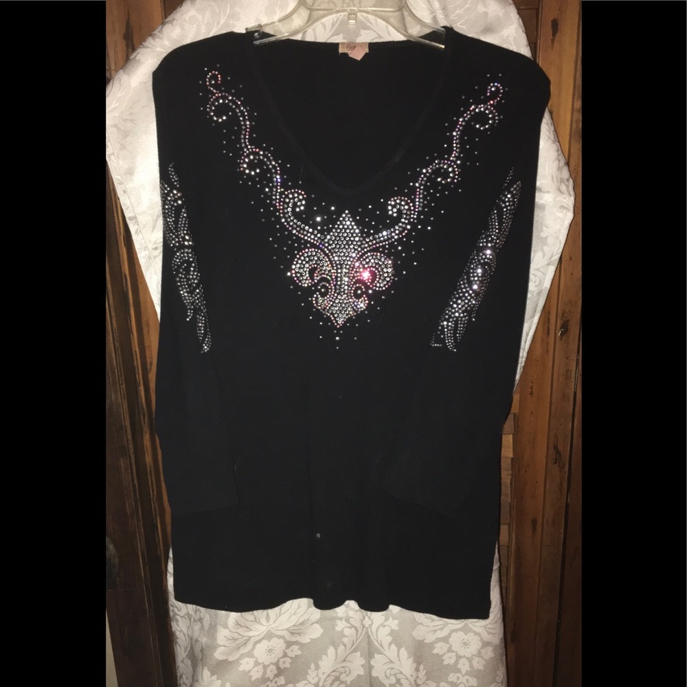 Women’s black shirt with bling